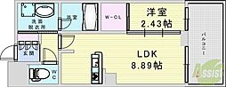 F-Crest Shin-Osaka 1LDKの間取図画像