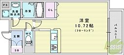 インザグレイス東三国 ワンルームの間取図画像