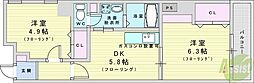 大拓ハイツ7 2DKの間取図画像