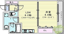 ミドヱスト・ツダ 1LDKの間取図画像