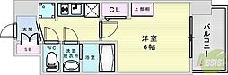 プレリスNEO大阪十三エルヴィオン 1Kの間取図画像