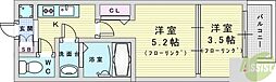 MJC大阪リベルテ 1DKの間取図画像