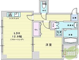 第6エンシン北大阪ビル 1LDKの間取図画像