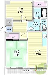 ホワイトハイツ・カドタ 2LDKの間取図画像