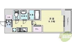 フェニックス新大阪 1Kの間取図画像