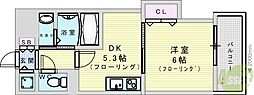 豊里セレニテ 1DKの間取図画像