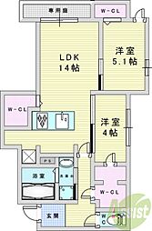 DーROOM上新庄南口 2LDKの間取図画像