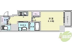 フェニックス新大阪 1Kの間取図画像