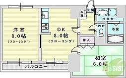 ライオンズマンション新大阪第3 2DKの間取図画像