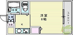 有馬パレス西中島 1Kの間取図画像