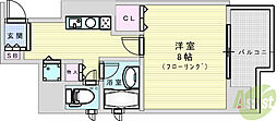 シャルマン新大阪 1Kの間取図画像