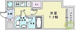 クレアートアドバンス北大阪 1Kの間取図画像