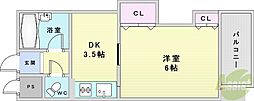 グレイスフル第3東三国 1DKの間取図画像