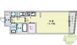 セレニテ新大阪弐番館 ワンルームの間取図画像