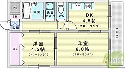 日生ロイヤルマンション十三 2DKの間取図画像