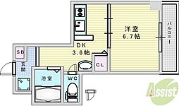 エステムコート新大阪3ステーションプラザ 1DKの間取図画像