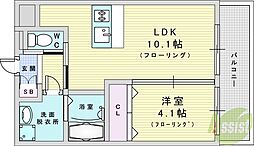 プレジオ御幣島 1LDKの間取図画像