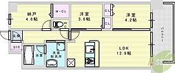 スプランディッド大阪NAMBA LINE 3LDKの間取図画像