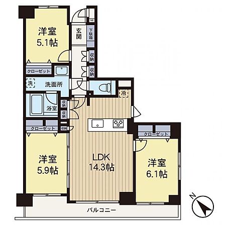 3LDK 間取り