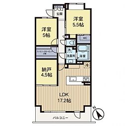 クレストフォルム市が尾南 2LDKの間取図画像