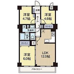 藤和大倉山コープ 3LDKの間取図画像