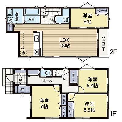 間取り 旭区上川井町 築後未入居戸建　Ｃ号棟