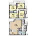 間取り：【間取り図】陽当たり良好な4LDKの間取りです。