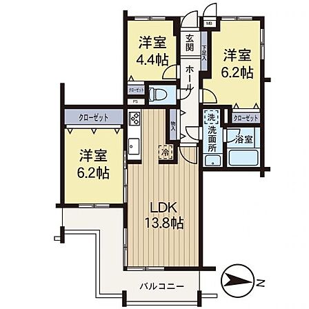3LDK 間取り
