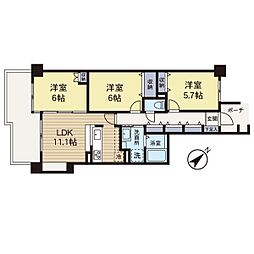 ライオンズガーデン日吉本町 3LDKの間取図画像