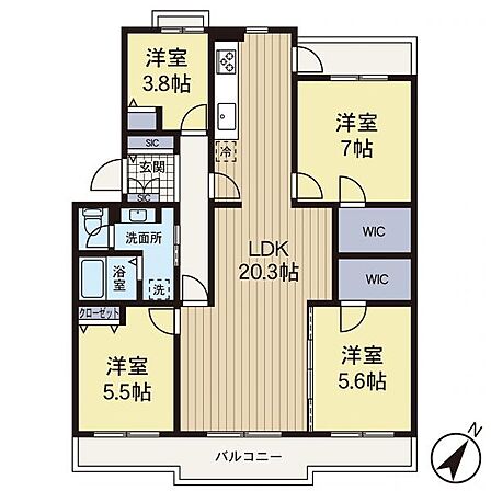 【間取図】時間のゆとりと空間、爽やかな陽光がもたらす光と風を贅沢なまでに感じる暮らしがここに始まります。