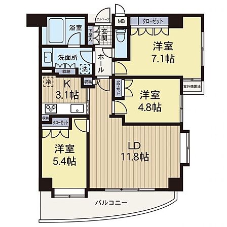 3LDK 間取り