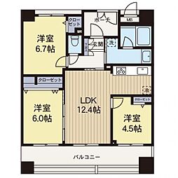 クレッセント溝の口3 3LDKの間取図画像