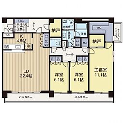 プレール日吉台 3LDKの間取図画像