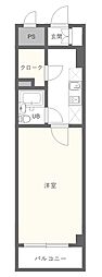 オーベル川崎 1Kの間取図画像