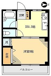 ユニックマンション皿沼 1DKの間取図画像