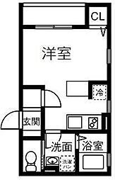パインスコッチ 3階ワンルームの間取り