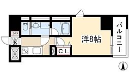 SDコート金山 4階1Kの間取り