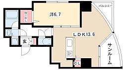 プロシード金山2 1LDKの間取図画像