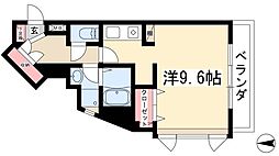 アブレスト原 9階ワンルームの間取り