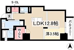 レジデンスT・L新栄 4階1LDKの間取り