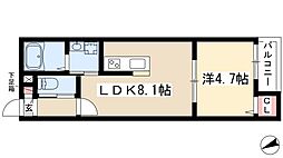 Embellir Trois 1階1LDKの間取り