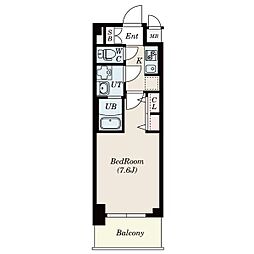 S-RESIDENCE堀田駅前 2階1Kの間取り
