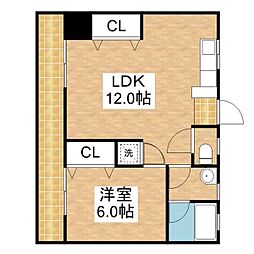 小林ビル 4階1LDKの間取り