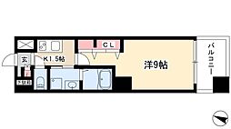 M・Mレジデンス 1Kの間取図画像