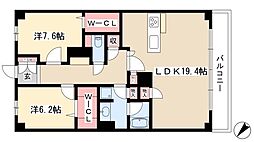 ロイヤルパークス千種 2LDKの間取図画像