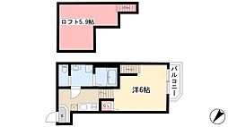 ハーモニーテラス千種 ワンルームの間取図画像