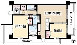テラッツァ白壁 2LDKの間取図画像