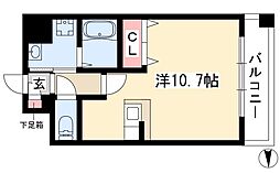 丹下キアーロ ワンルームの間取図画像