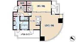 千種タワーヒルズ 1LDKの間取図画像