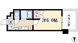 パルティール御器所 1Kの間取図画像